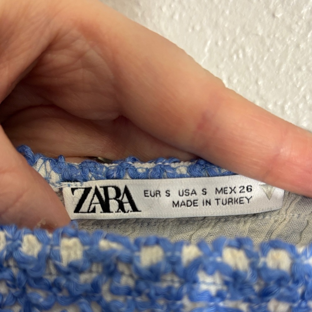 Zara Light Blue Cropped Knit Tank - Picture 2 of 5